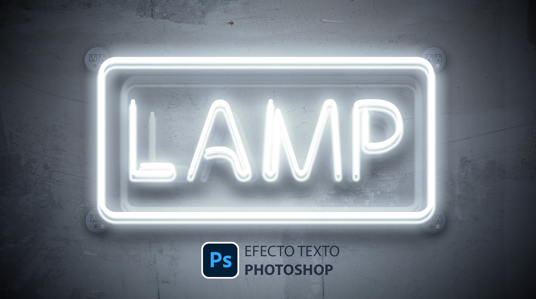Como hacer efecto texto de neon blanca en photoshop - Gratis editable Aprende Facil